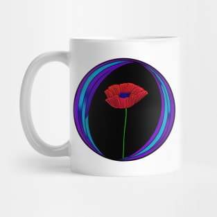 Framed Digital Red Poppy Flower (MD23Mrl0020) Mug